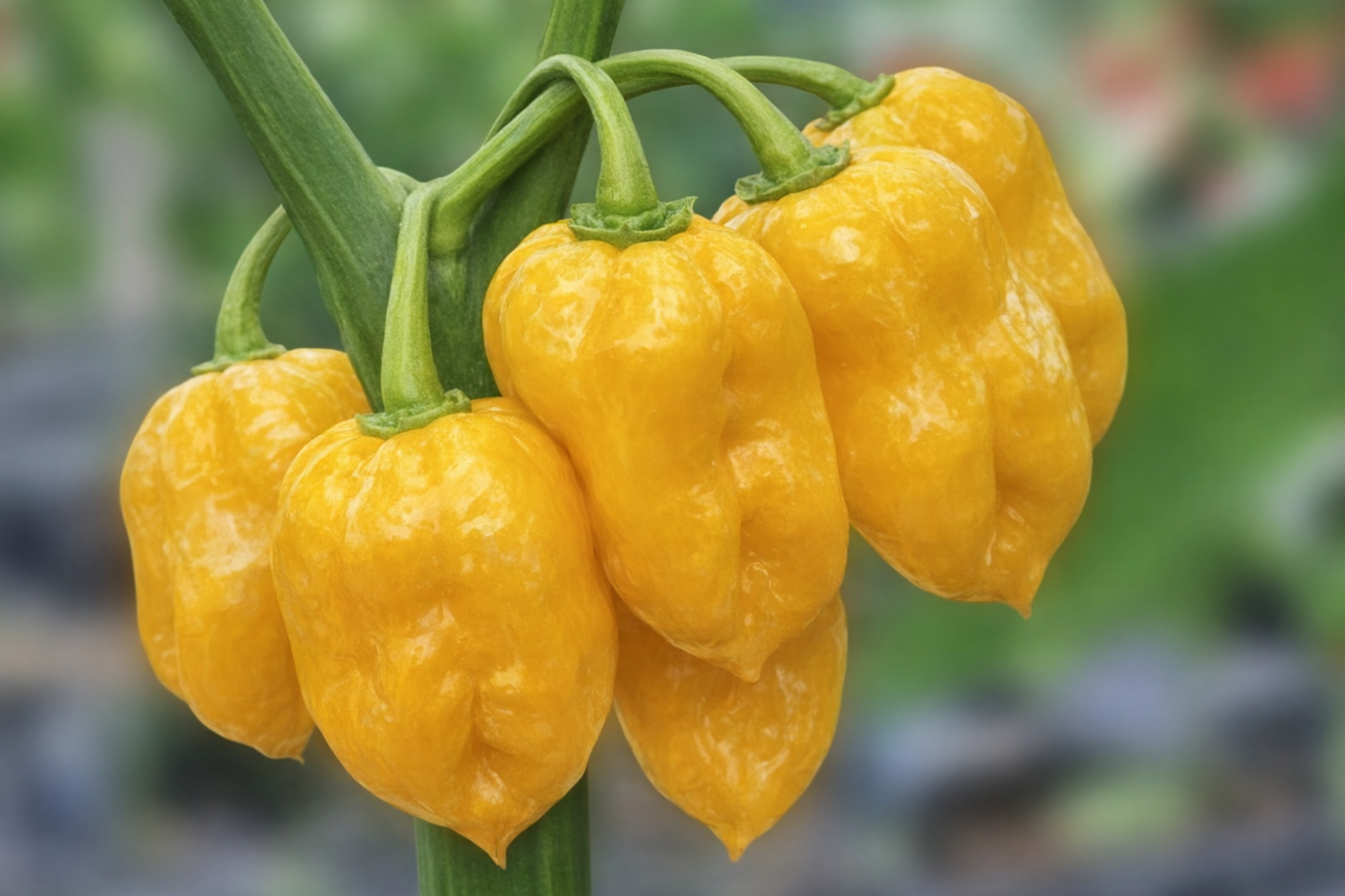 Yellow habanero peppers